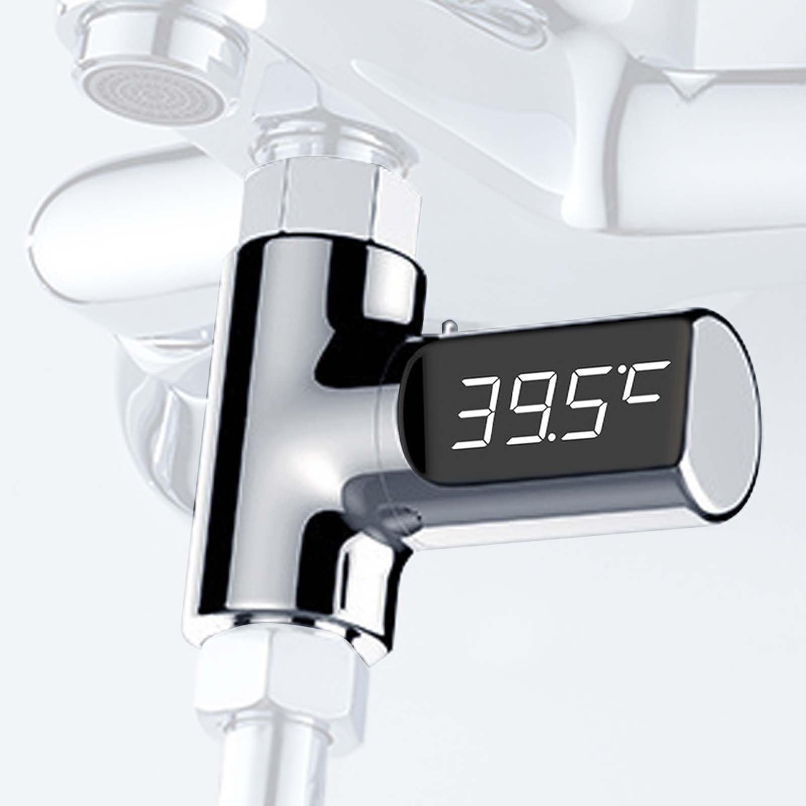 BAIFULAI LED Digital Badethermometer, Badewannenthermometer 5-85 ℃ Echtzeit Wasserdurchfluss mit 360 ° drehbarem Bildschirm, Wasserthermometer Baby, Duschthermometer, Thermometer Badewanne Badezimmer