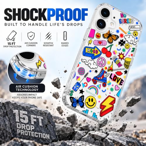 Image of SQUIF for iPhone 17 Back Case Cover Silicone Transparent Soft Design Art Printed | Camera Bump Protection (Multicolor)