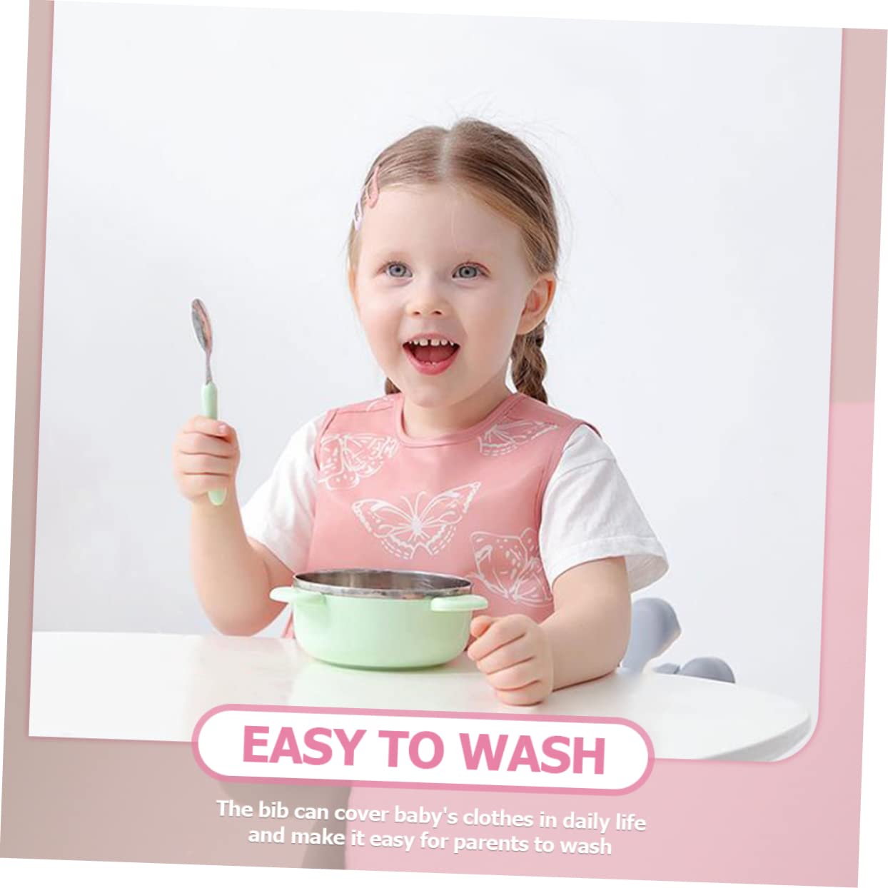 ibasenice bebe comiendo babero delantal infantil delantal para niños de comida para niños baberos bebe babero bebe de niño bata de comida para bebé poliéster