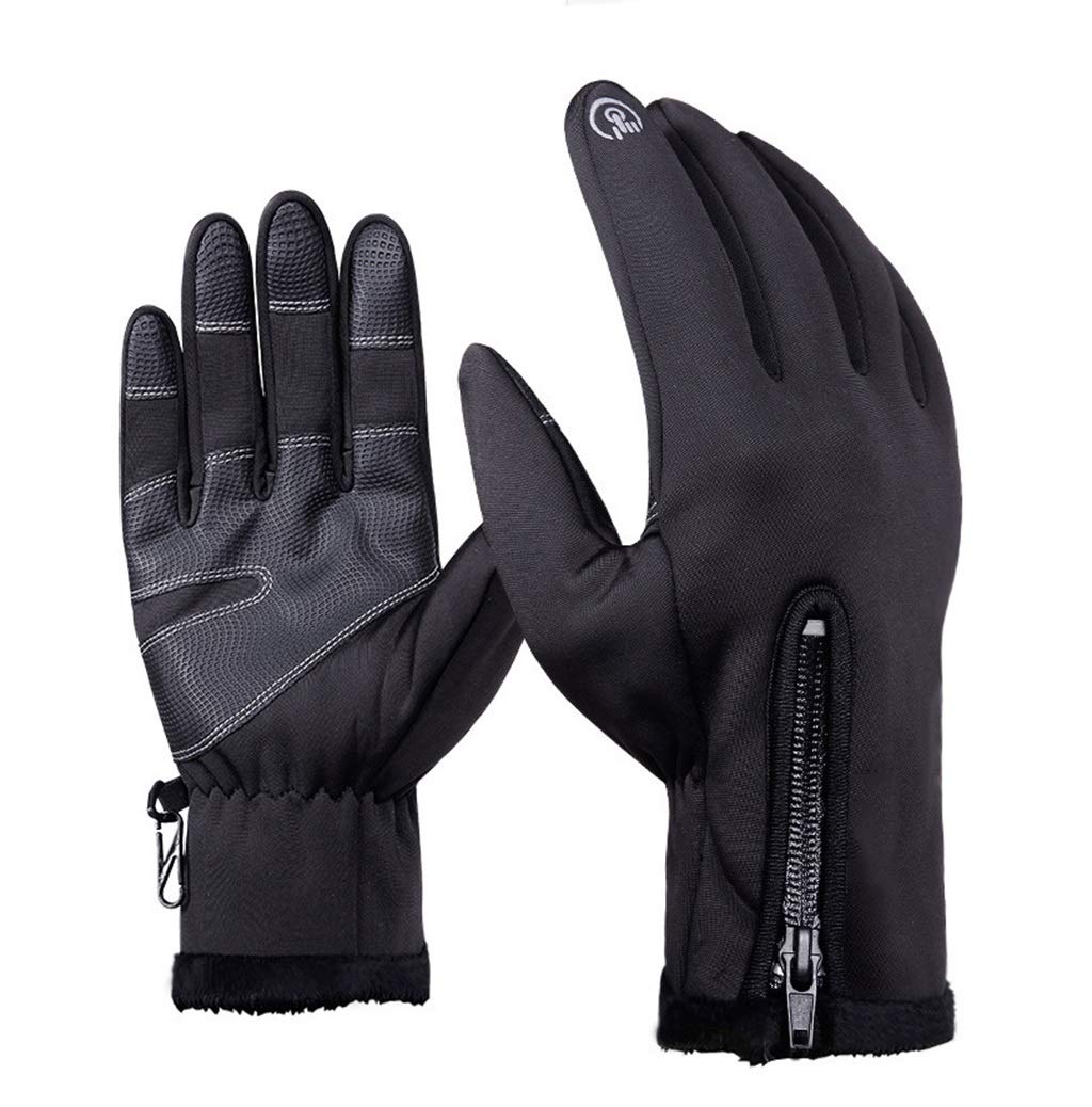 Gants tactiles hiver avec fermeture éclair étanche