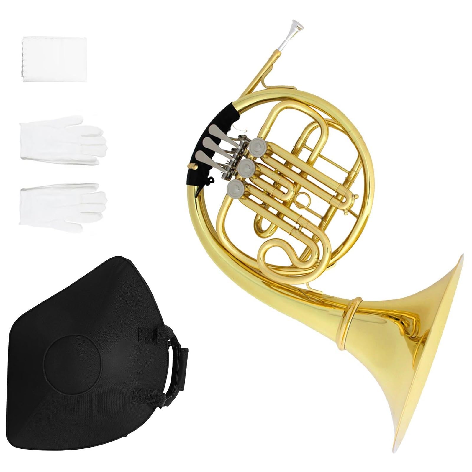 Waltornia F/Bb z korpusem mosiężnym dzielonym profesjonalna z pudełkiem(Golden,3 Keys)