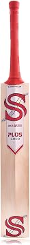 Smart & Sharp Plus 5000 Cricket Bat, Kashmir Willow, Full Size, Red Handle with Cover
