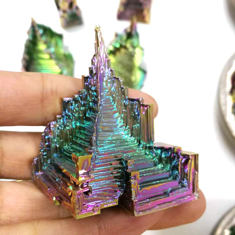 Cristal de bismuto bruto en torre rascacielos mineral de energía para decoración de brujas 100g 6
