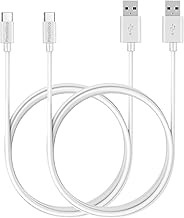 PHONILLICO Cavo compatibile con Realme 5 Pro/6/6 Pro/6i/6s/7/7 5G/7 Pro/7i/8/8 5G/8 Pro/9 Pro/9 Pro Plus/9i/GT 5G/GT Master Edition [2 pezzi] USB TIPO USB-C Bianco 1 Metro