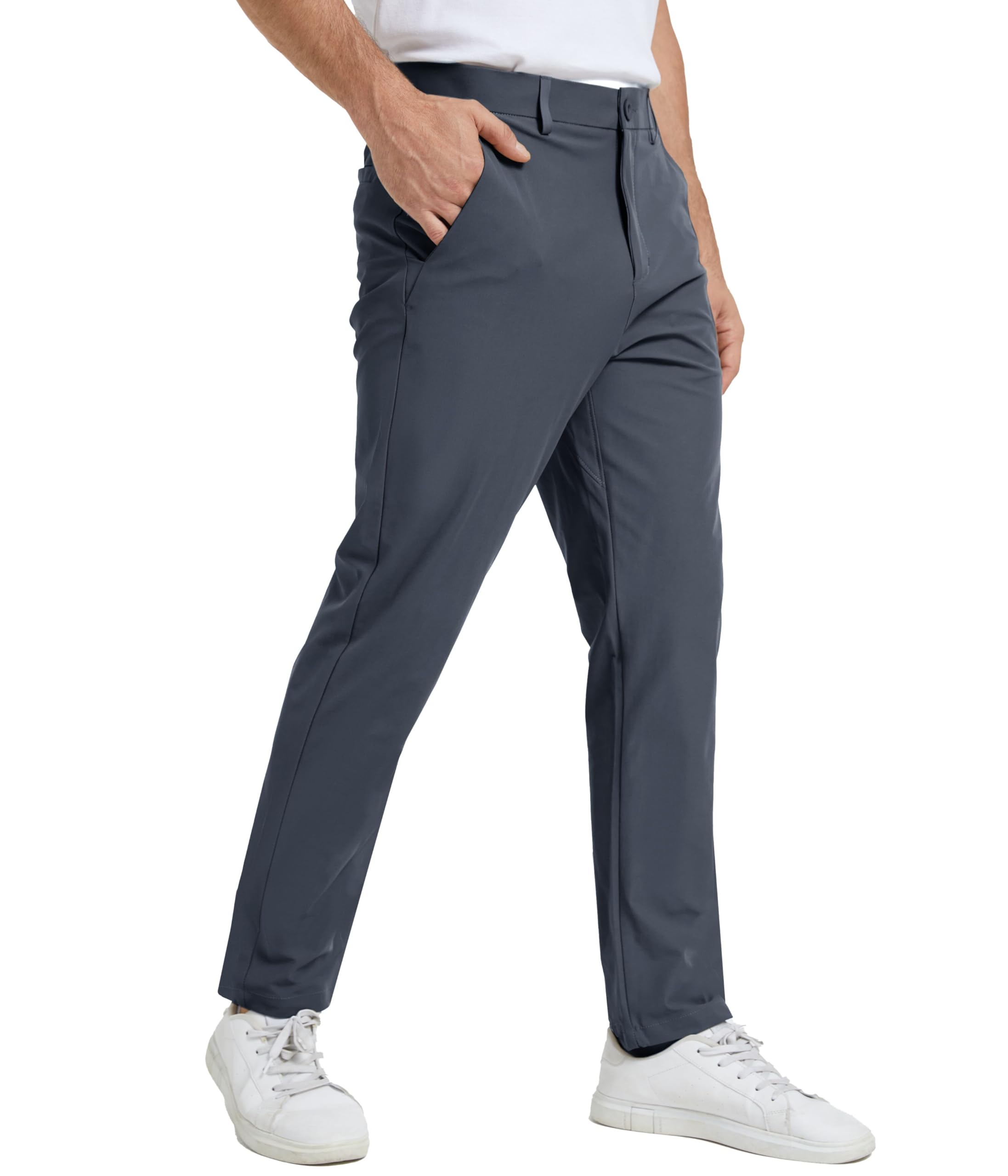 NATUVENIX Golf Pants Men Stretch Work Dress Pants Lightweight 30" Slim Fit Business Casual Pants for Men with Pockets