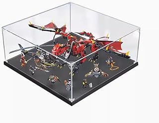 Display Box Compatible with Lego Flame Spy Shadow Dragon 70653 Dustproof Display Case, Model Collectibles Display Case (No Lego Model) (3MM)