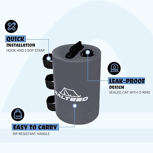 Miniatura 3 de Bolsa de peso de agua para toldo, 176 libras, juego de 8 pesas para patas para toldo desplegable, toldos, tienda de campaña, cenador, gris