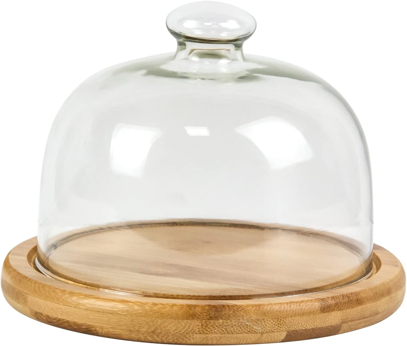 Glass Dessert Dome with Base, Mini Decorative Cake Tray with Glass Dome Cover, 5.9" Cake Fruit Display Server Tray for Kitchen, Birthday, Wedding, Appetizer Dessert and Cheese Serving Platter