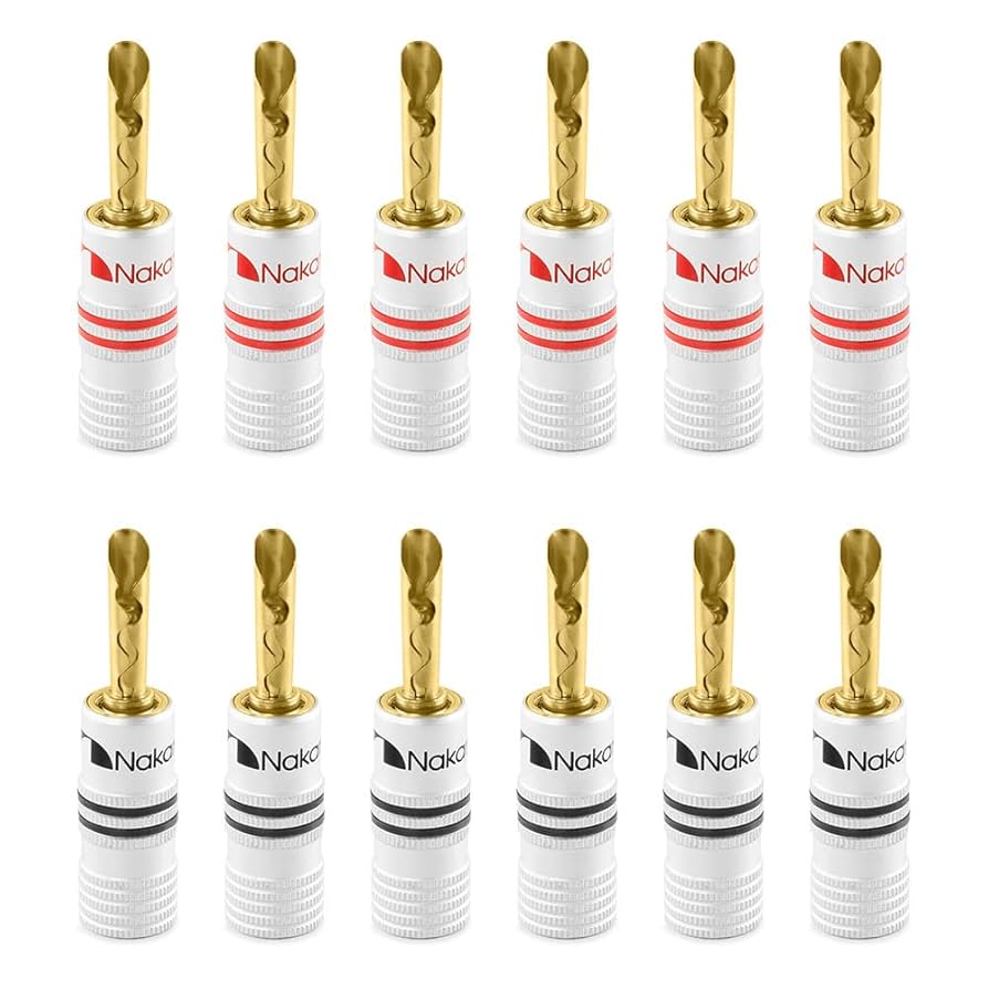 さくら　ナカミチ 24K 金メッキ バナナプラグ 100本 Amazon | Nakamichi バナナプラグ banana plugs 24K金メッキ