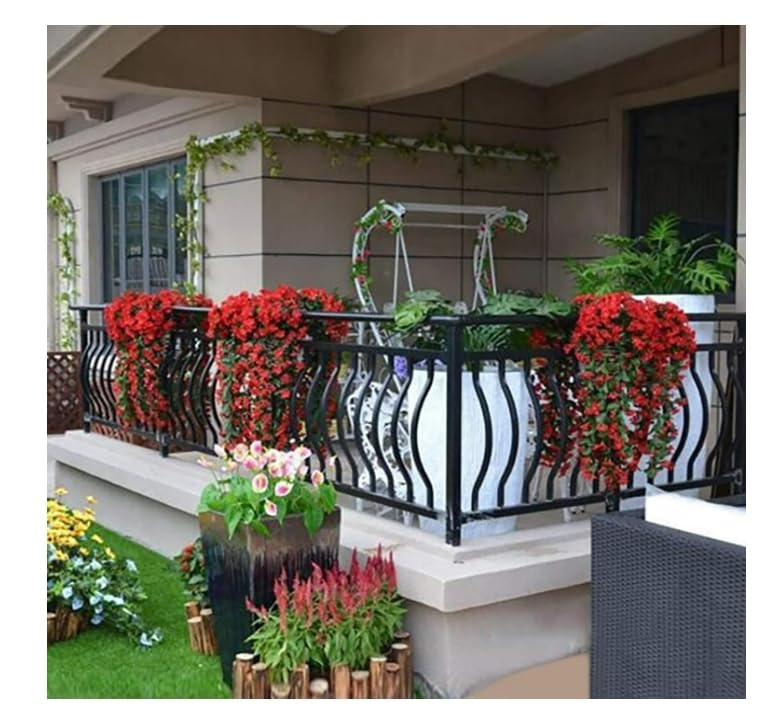 2 szt. Sztuczne wiszące kwiaty na zewnątrz Sztuczne wiszące rośliny Sztuczna wisząca wiązka orchidei do wewnątrz Na zewnątrz Ogród Patio Weranda Yard Dekoracje ślubne /145(Yellow)