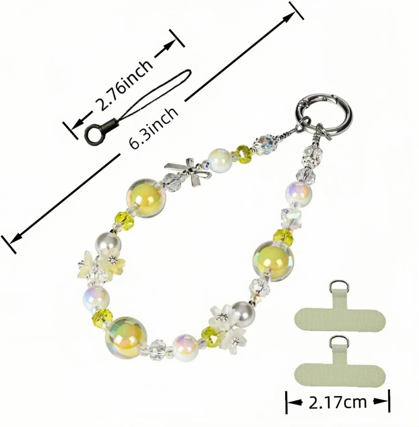 Handmade Flower & Butterfly Phone Wrist Strap Lanyard - Detachable Anti-Drop Strap with 2 Tether Tabs -Women's Gift - Image 8