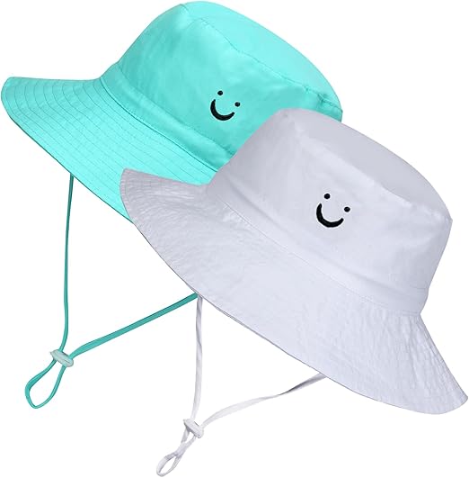 MaxNova Toddler Sun Hat Smile Face UPF 50+ Baby Bucket Hat for Boys Girls 0-5 Years