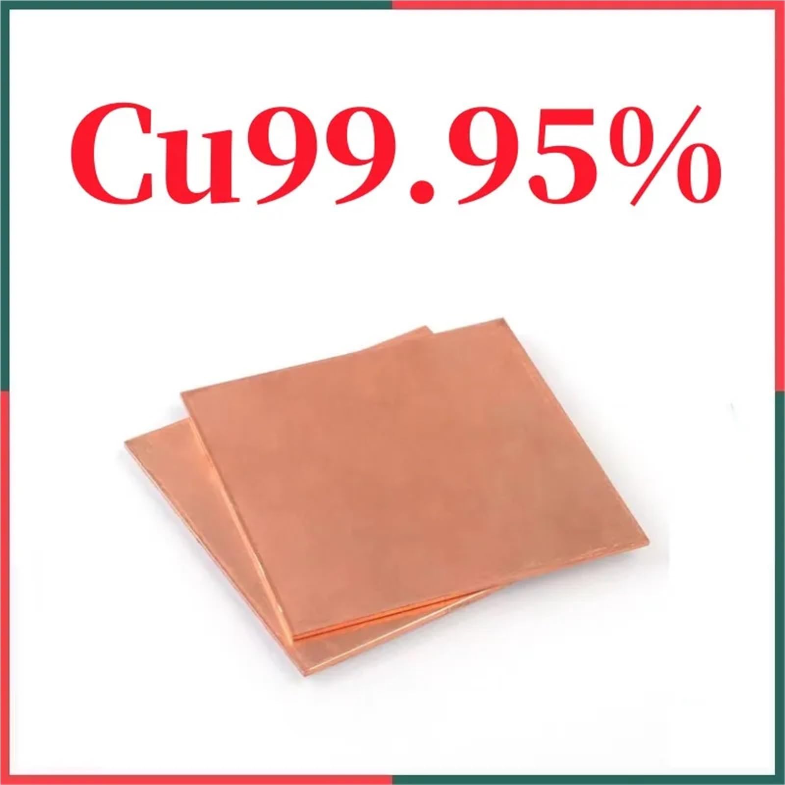 Blacha z czerwonej miedzi, Płyta miedziana o wysokiej czystości Cu 0,01-5,0x100x100mm Przemysłowe badania naukowe(5.0X100x100mm)