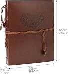QWORK® Album de photos, 60 Pages/30 Feuilles Carnet en cuir, Album de photos, pour mariage, Anniversaire, Noël, Anniversaire