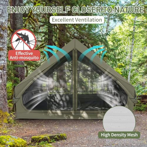 VINGLI Tienda Inflable para Camping para 3-5 Personas, Resistente al Agua y al Sol, con Ventanas de Malla y Bomba miniatura 2