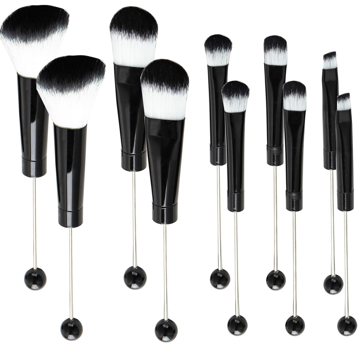 Beadable Makeup Brushes Kit for DIY Eyeshadow - 10 Pieces