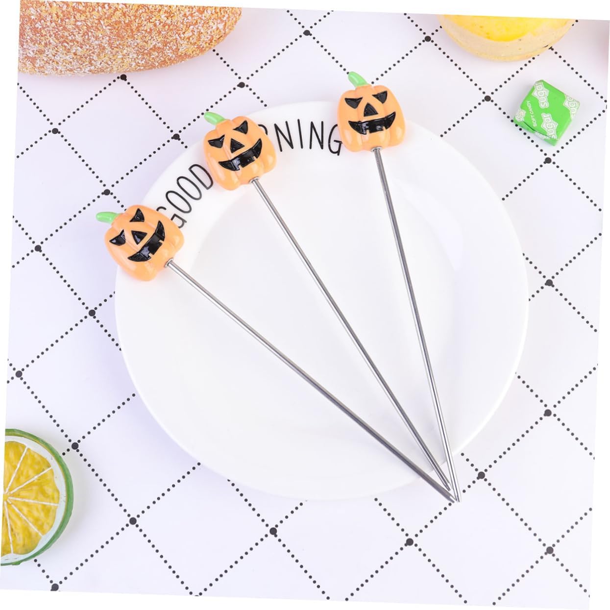 4pcs Stainless Steel Cake Tester Probe Pumpkin Shape Baking Tool for Muffins and Biscuits Easy to -grade Cooking Tool for Baking Results