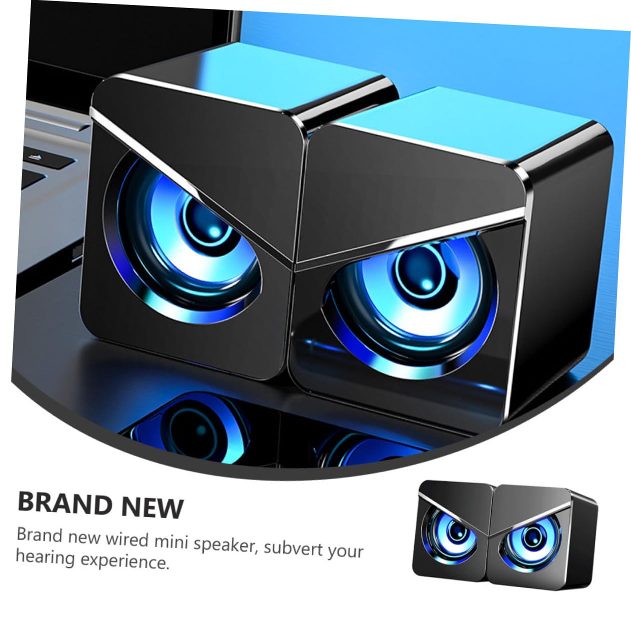SHINEOFI Altavoces para Computadora de Escritorio 1 Par Negro Abs 3w
