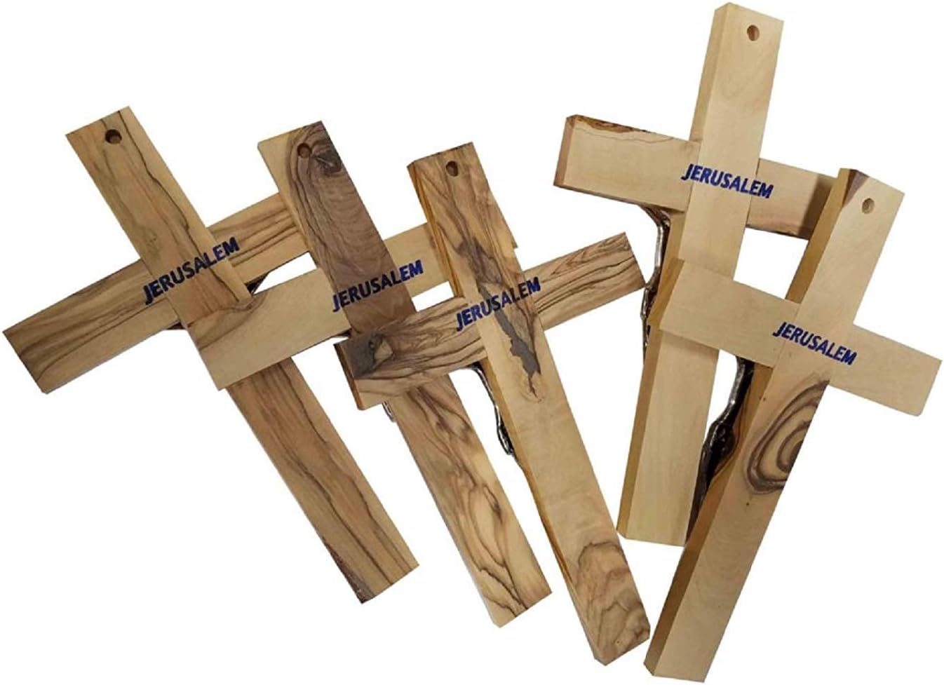 LION OF JUDAH MARKET Bethlehem Olive Wood Cross with Crucifix - 6 Inches