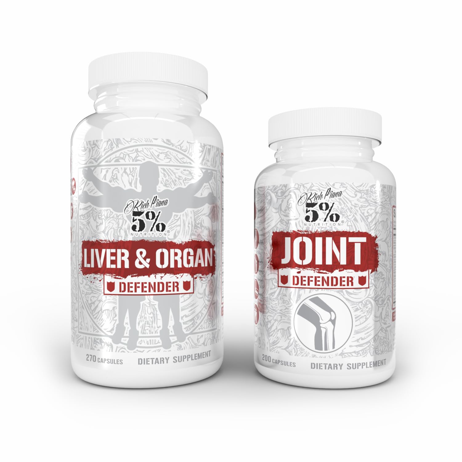 2-Stack | Liver & Organ Defender with NAC + Joint Defender | Liver, Kidney, & Heart Support + Collagen, Glucosamine, Chondroitin, MSM, Hyaluronic Acid, Turmeric Curcumin w/Bioperine