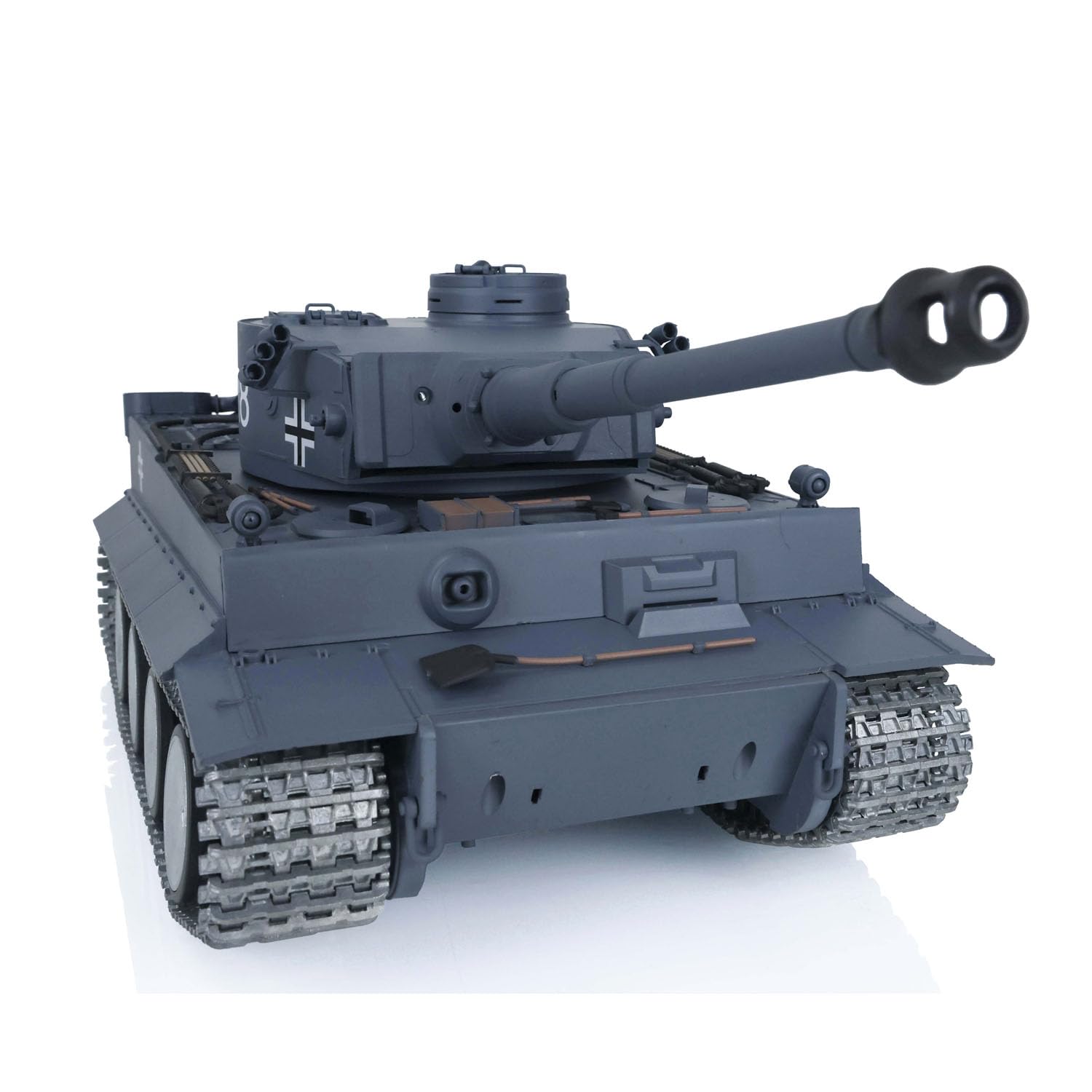 Heng Long 1/16 7.0 Tiger I RTR RC Tank 3818 W/Barril Retráctil Metal Track Wheels Torreta Rotación 360° Ruedas tensoras de metal Infrarrojo Combat Light Sound, TH17244-AMZUS2-1