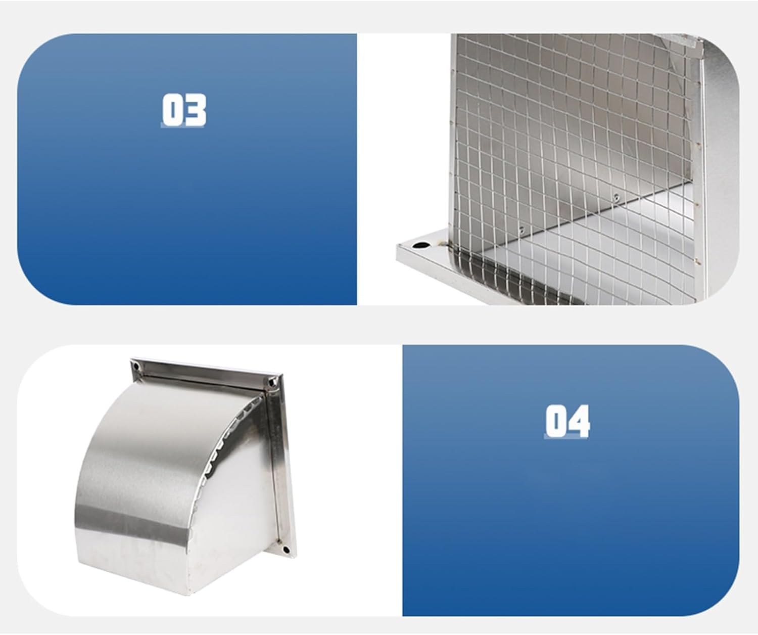 Generico Copertura per griglia di Ventilazione Esterna Resistente agli Agenti atmosferici con Protezione - Facile Installazione Anche per Aperture Irregolari, Soluzione di Ventilazione Durevole.