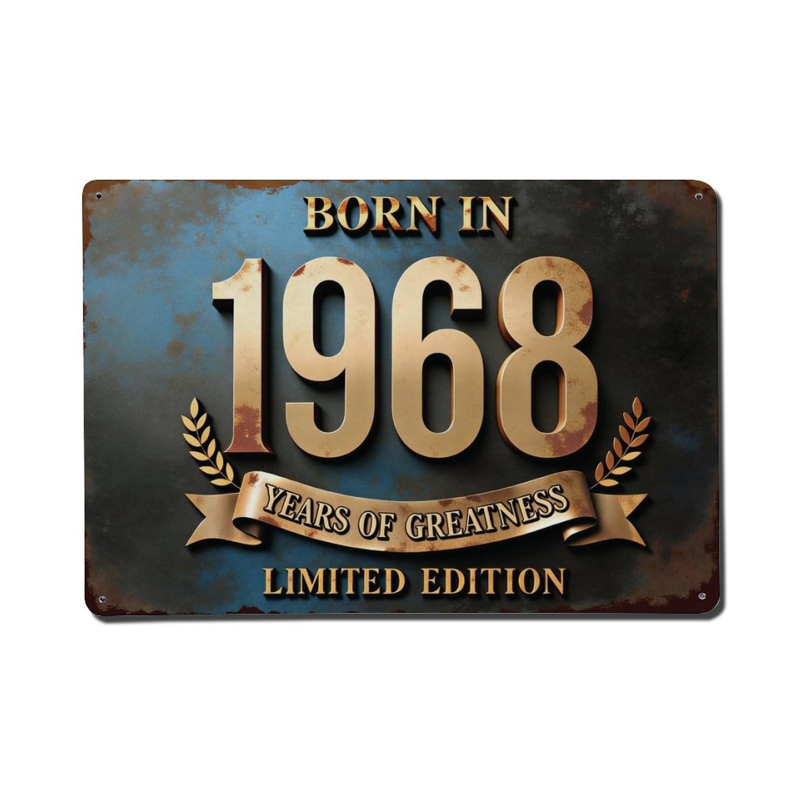 Ldfuieksufg Style Born In 1968 Years Of Greatness Vintage Metal Sign Vintage Aluminium Metal Sign, Retro Wall Decor For Home, Bar, Garage & Farmhouse 20X30cm