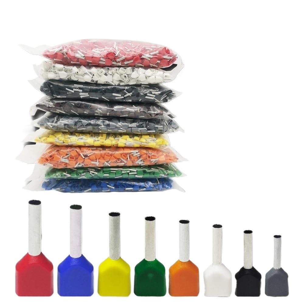 Embouts de câblage TE1010 isolés de type connecteur à sertir pour câble électrique, 1000pcs