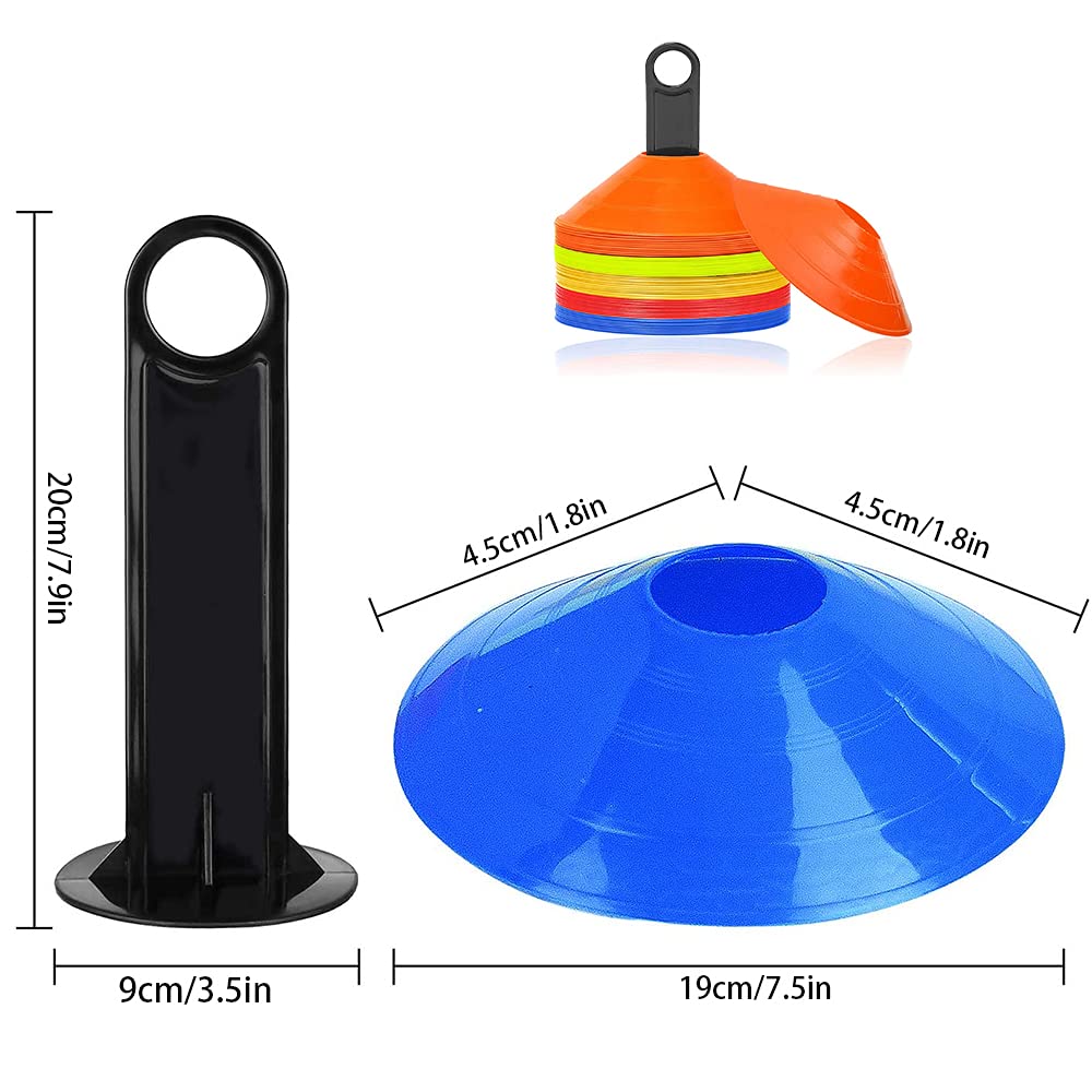 Pack Of 20 Football Cones Marker Cones Football Training Cones Football Training Cones Football Training Set For Football Hockey Ice Skating Handball Or Training Aid For Coordination
