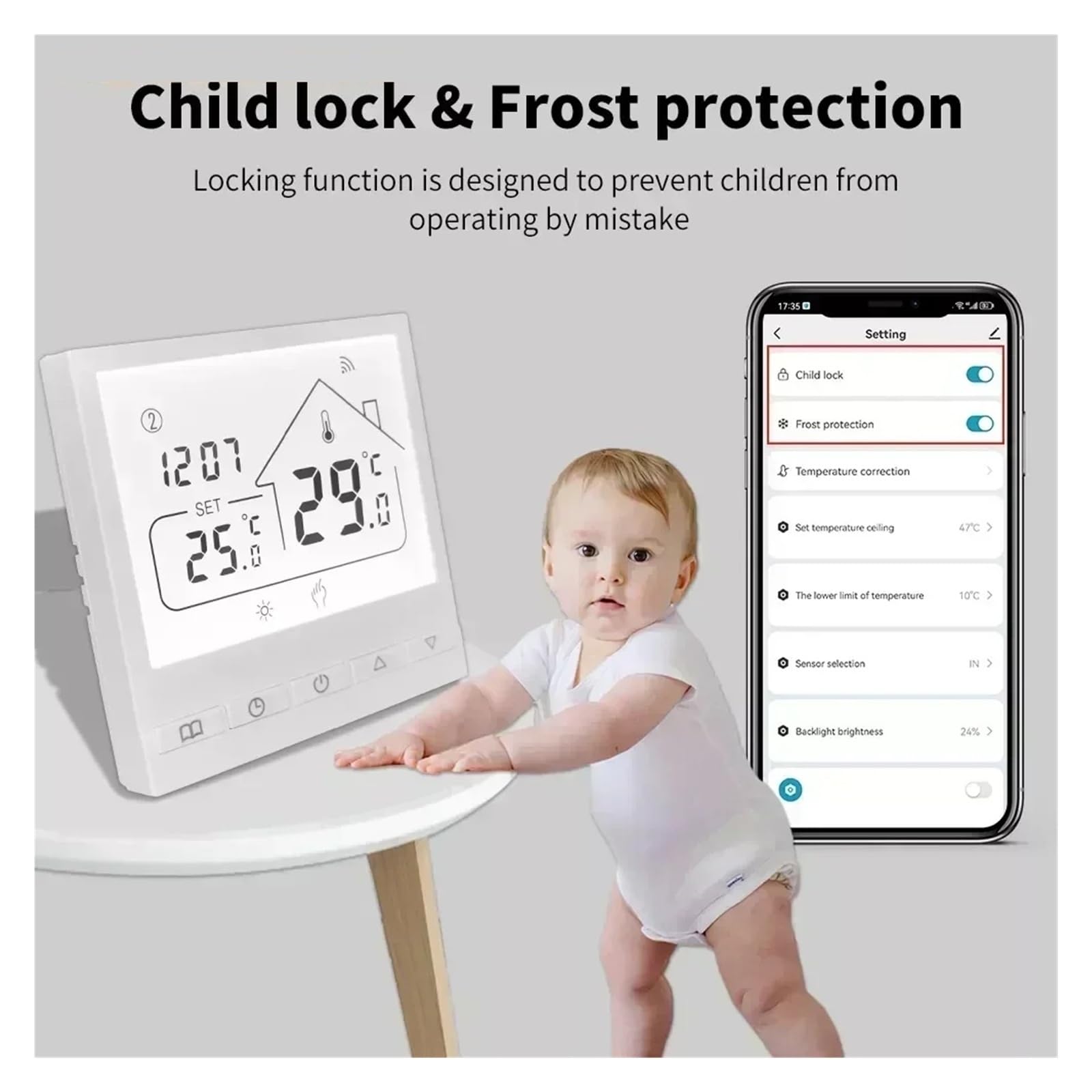 Inteligentny termostat, Inteligentny termostat WiFi do elektrycznego ogrzewania podłogowego, regulator temperatury wody/kotła gazowego