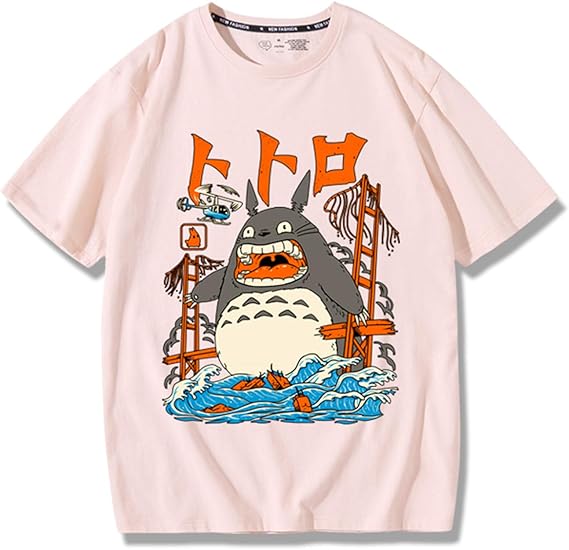 Amazon Co Jp 私の隣人トトロtシャツ ユニセックス半袖tシャツ宮崎駿アニメファンメンズ 女性カジュアルフィット ユースボーイガール ストリートファッショントップス ファッション
