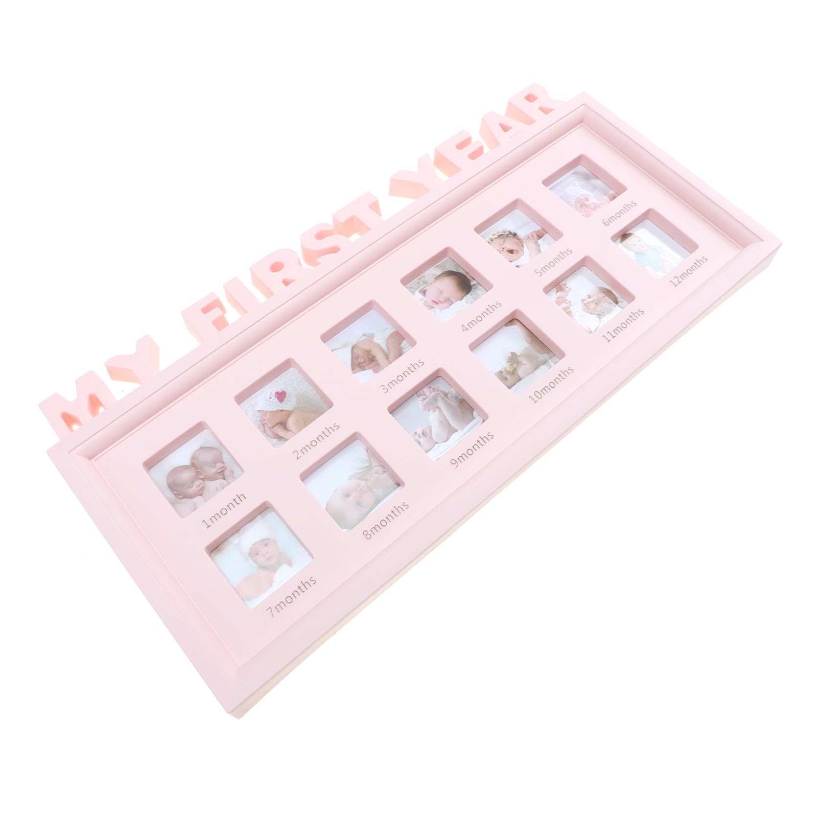 Décoration murale et bureau avec le cadre photo bébé rose pour sa première année