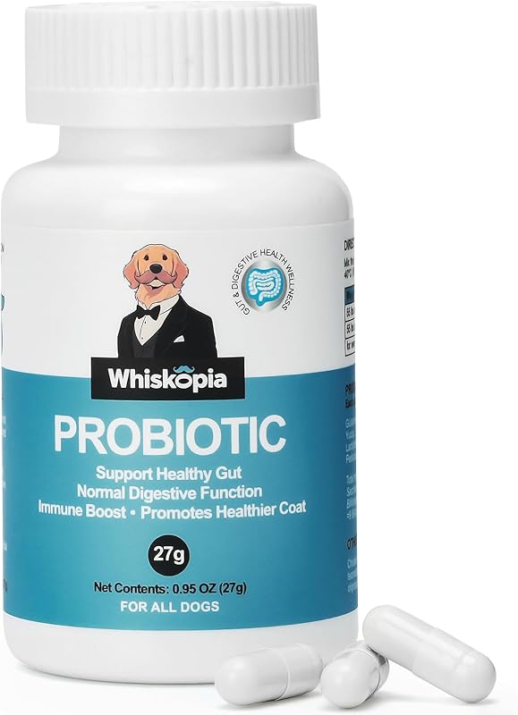 Probiótico para Cães com 6 Cepas, Lactoferrina e Enzimas Digestivas Whiskopia – 60 Cápsulas
