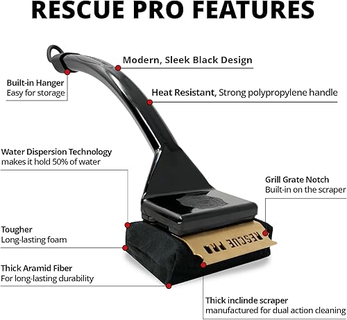 Miniatura 8 de Grill Rescue Cabezal de limpieza de raspador reemplazable para barbacoa, mejorado de rescate, sin cerdas, herramientas raspadoras duraderas y únicas