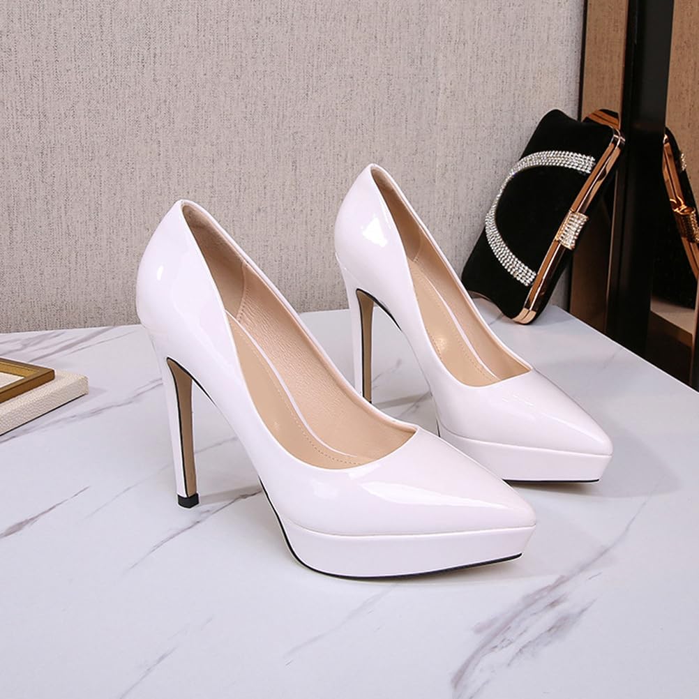 Scarpe con Tacco Alto e Plateau per Donna | Eleganti décolleté a Punta Slip-on per Matrimoni, Serate in Discoteca, Feste serali e Cerimonie per Adulti