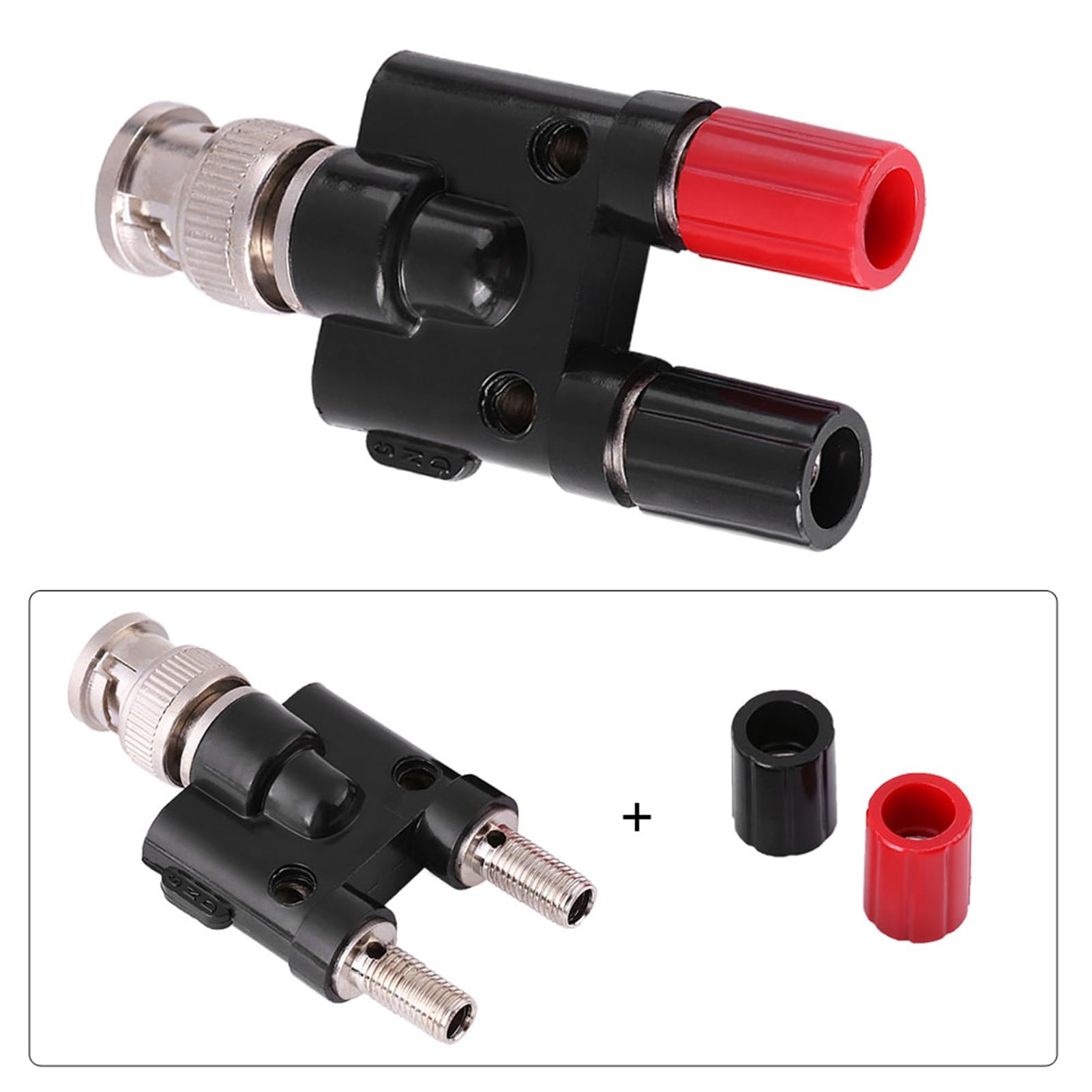 BNC to 4 mm Banana Plug Adapter Connects 2X 4mm to BNC Socket for Oscilloscope Accessory Male BNC Plug to Twin 4mm Terminals