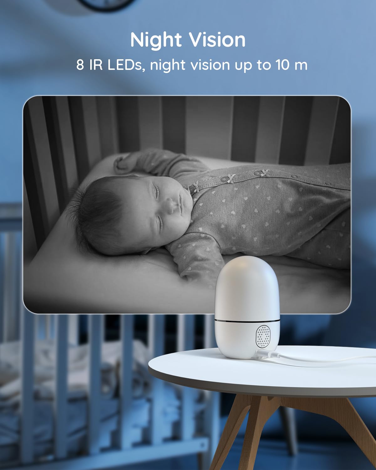 VIRTAVO Telecamera WiFi Interno Doppio Obiettivo, 2 Viste in 1 Schermo, 360° Pan/Tilt/Zoom, Visione Notturna a Colori, Smart Tracking, Audio Bidirezionale, Senza Abbonamenti Nascosti, XD1