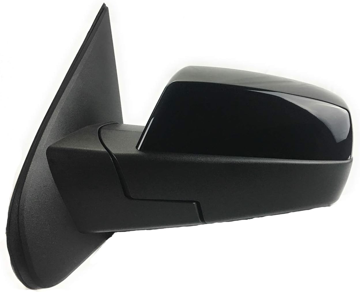 APA Replacement Exterior Rear View Mirror for 2014-2018 SILVERADO SIERRA Pickup Truck Non-Heated Glossy Black Cap with Spotter Glass Driver Left Side