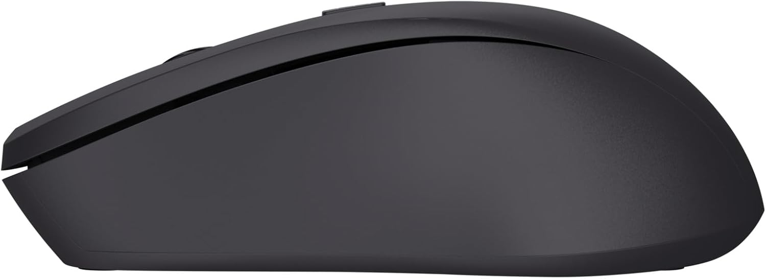 Trust Mydo Ratón Inalámbrico Silencioso, 82% de Plástico Reciclado, 1000-1800 dpi, Microrreceptor USB, RF 2.4GHz, para Diestros y Zurdos, Mouse para Ordenador, Portátil, Mac – Negro 10