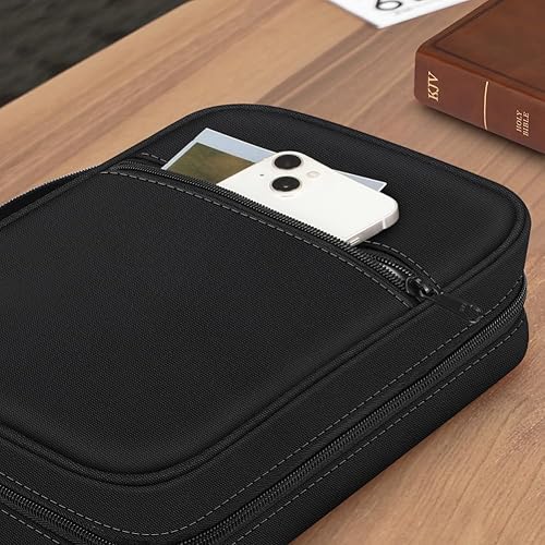 Miniatura 7 de FINPAC Funda para la Biblia, bolsa de transporte para libros de estudio de iglesia de tamaño pequeño, funda protectora para la Biblia con asa y