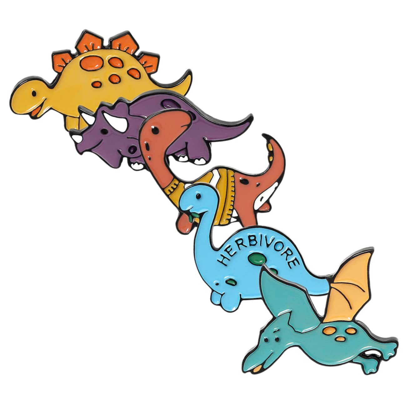 VALICLUD Kleine Dinosaurier-brosche Dinosaurier-anstecknadel Tier Anstecknadeln Für Rucksäcke Hutnadel Cartoon-rucksäcke Kragen Anstecknadel Für Hüte Rucksack-