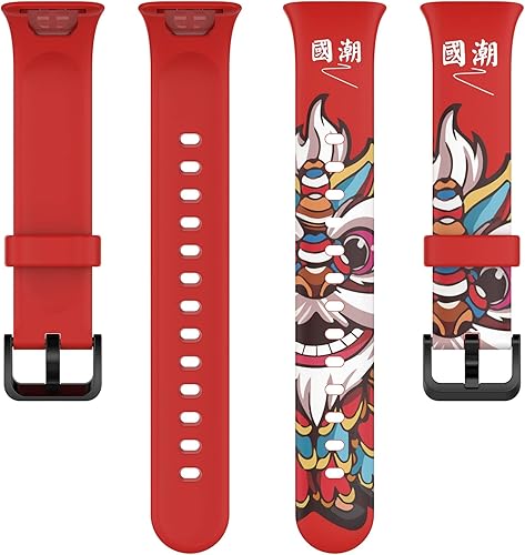 Miniatura 5 de Lijinlan Bandas de repuesto compatibles con Xiaomi Mi Band 7 Pro Strap mujeres hombres, impresión colorida linda piel floral suave flexible silicona