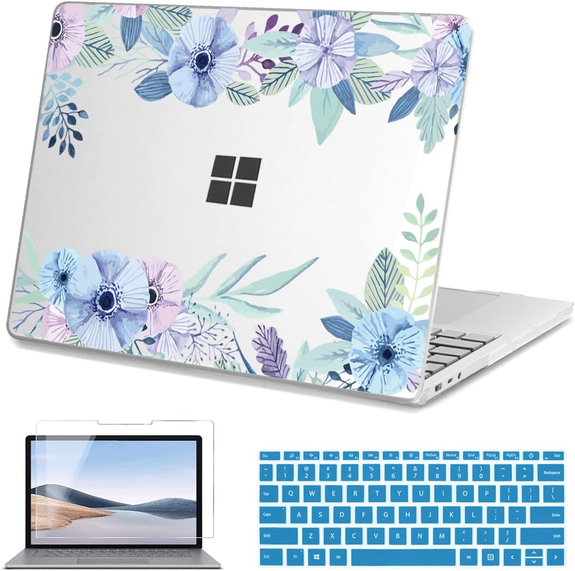 Teryeefi Case for 12.4" Microsoft Surface Laptop Go 2 1 (2022 2020 Release), 3D UV Printing