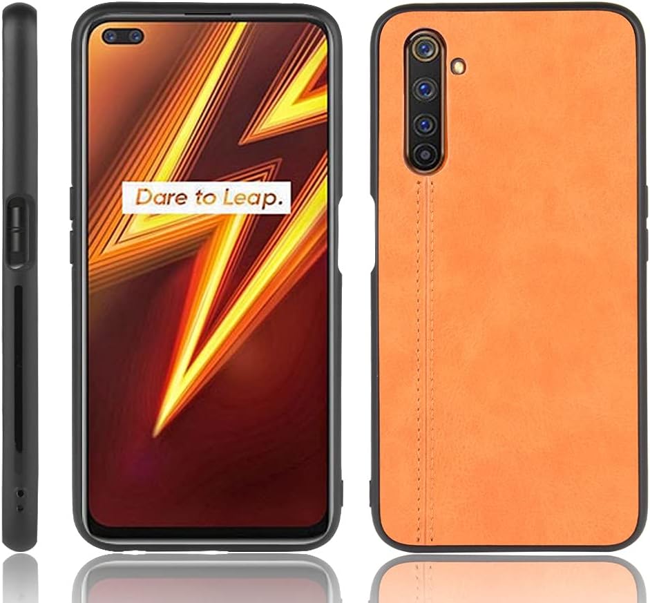 Case Compatible with Realme 6 Pro,Compatible with Realme 6 Pro 4G RMX2061 RMX2063 [PU Leather Texture][PU+PC+TPU] 3 in 1 Camera Protection Cover Brown