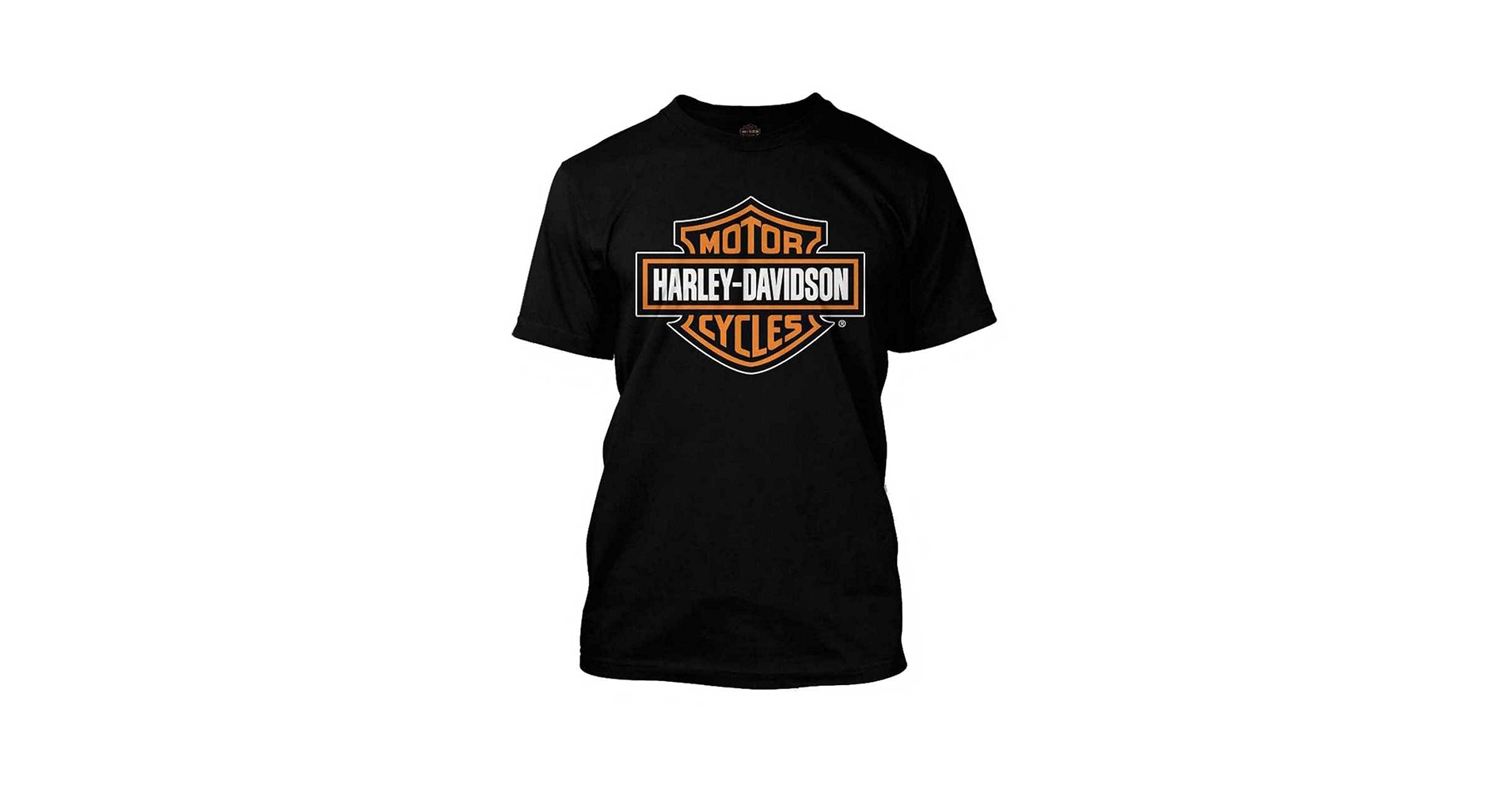 Harley-Davidson Men's Orange Bar & Shield Black T-Shirt