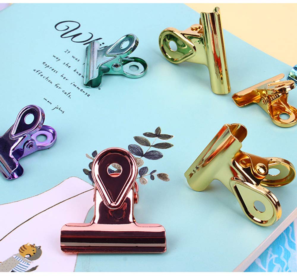 Clip Bulldog in metallo Fermagli for bulldog piccoli in oro rosa da 20 mm, clip a goccia d'acqua, confezione da 30 fermagli for cerniere in metallo, morsetti for raccoglitori di documenti