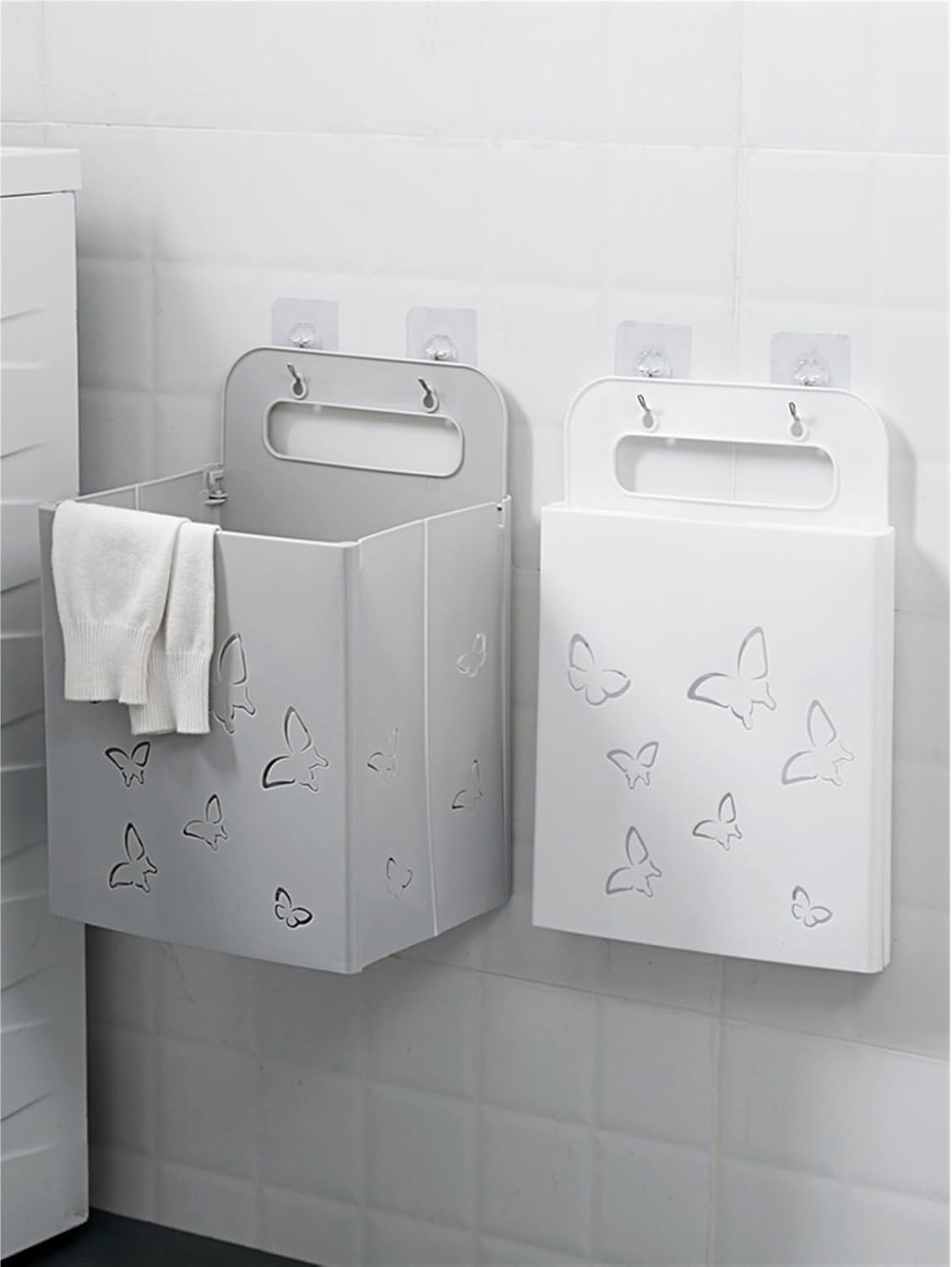 Storage Boxes Hanging Dirty Clothes Storage Basket Foldable Clothes Changing Laundry Basket Household Clothes Basket Laundry Basket/Gray Bo*Ed/Size