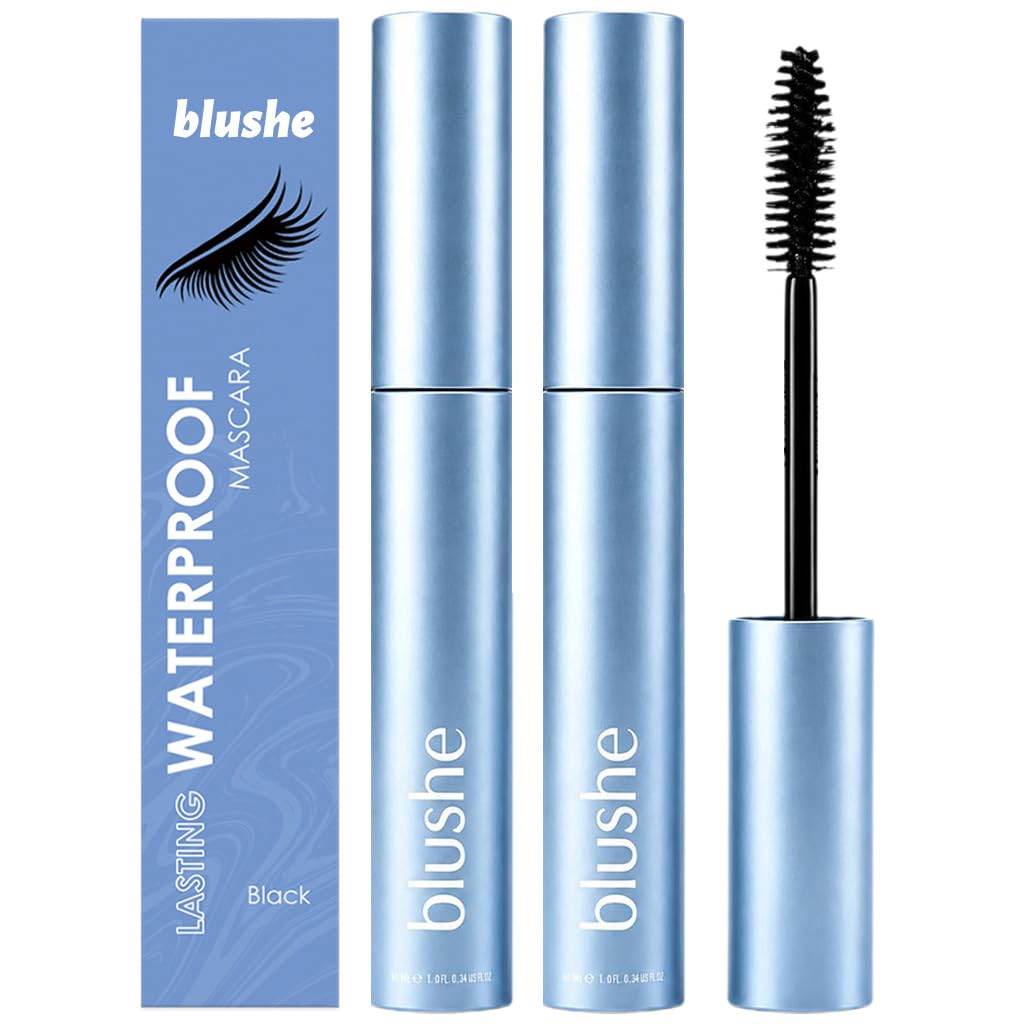 Blushe Lash Casting Mascara Korean, New Upgrade Blush Korean Mascara With Growth Serum, Volumizing & Lengthening Lash Makeup, Lash Enhancement & Regeneration, Smudge Proof & Waterproof (Black-2P)