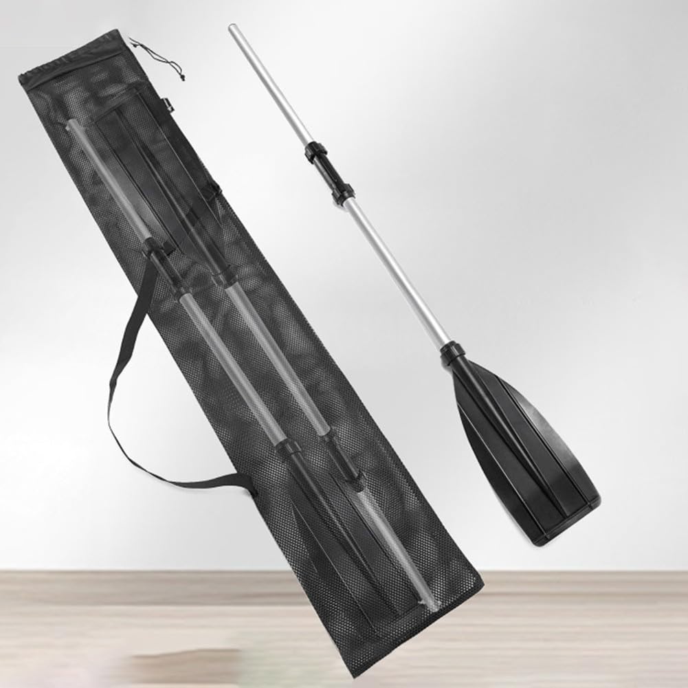 Borsa portaoggetti a doppia pagaia, in rete, portatile, con coulisse, con tracolla regolabile, per kayak, canoa, barca, nero