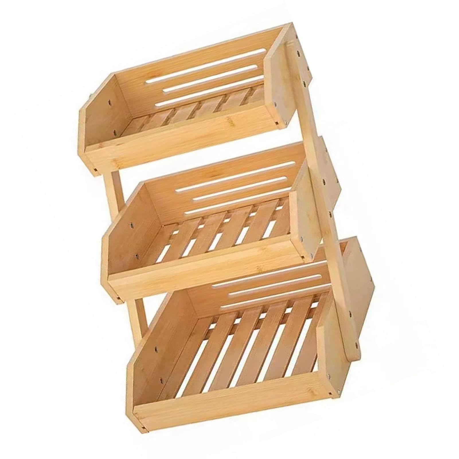 Tyenaza Corbeille à Fruits en Bambou à 3 Niveaux - Support de Bol à Légumes de Grande Capacité Pour Garde-manger de Cuisine, Pommes de Terre (30 * 33 * 41cm)